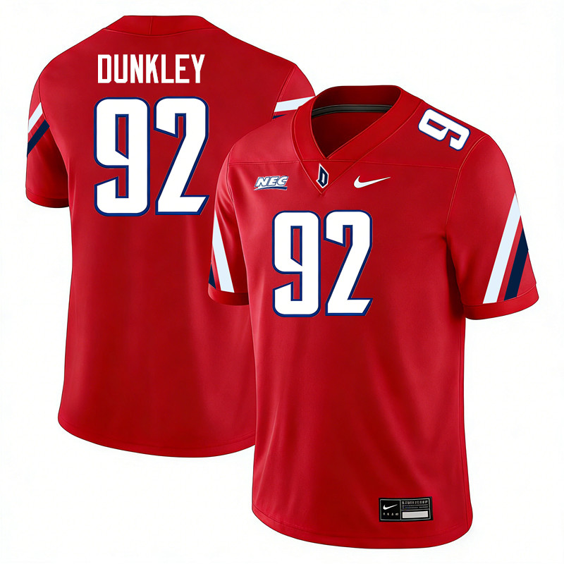Duquesne Dukes #92 Jack Dunkley College Football Jerseys,Uniforms Stitched-Red